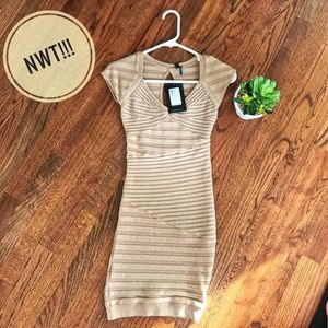 XS Marciano gold bodycon dress